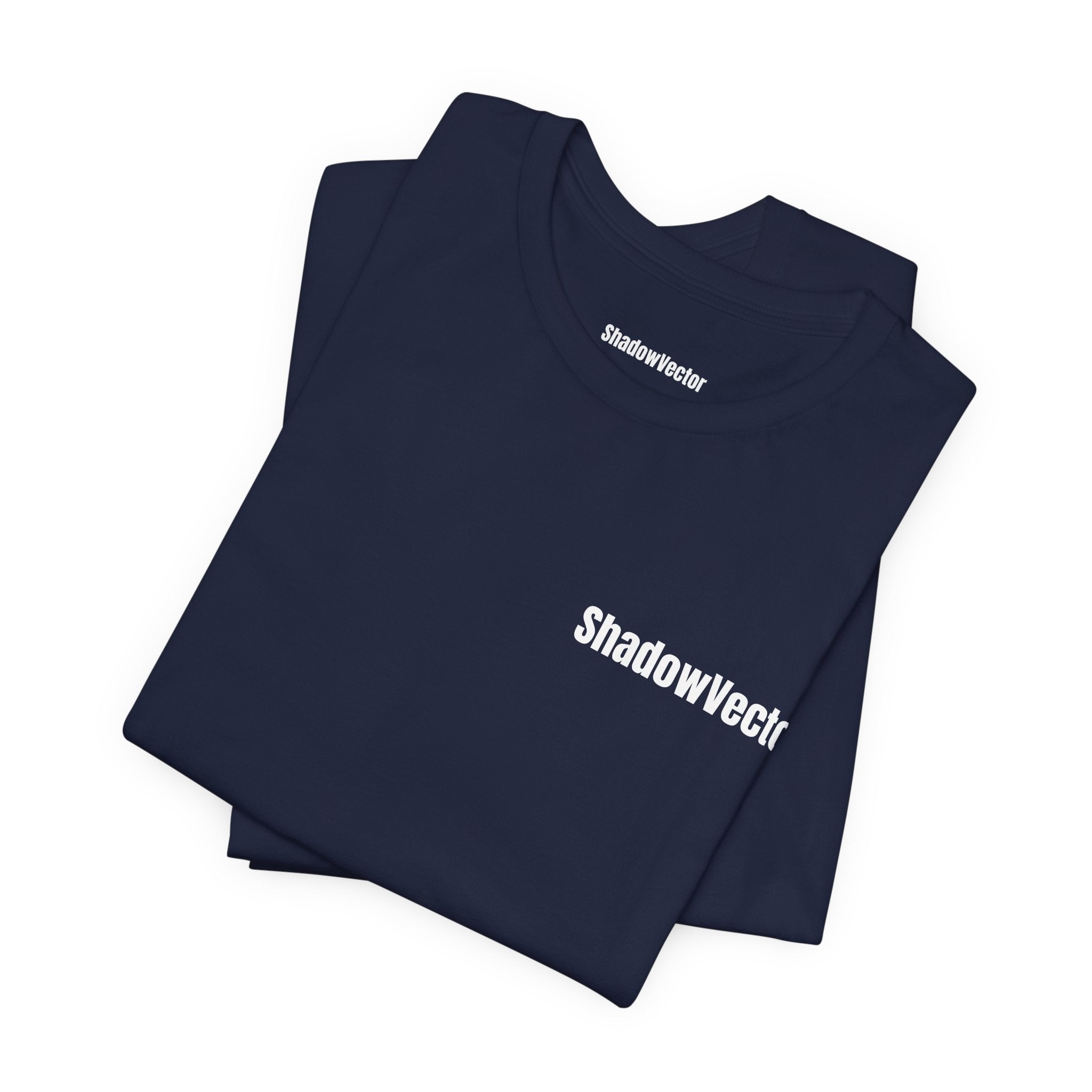 ShadowVector: Geometric Wolf Tee Navy