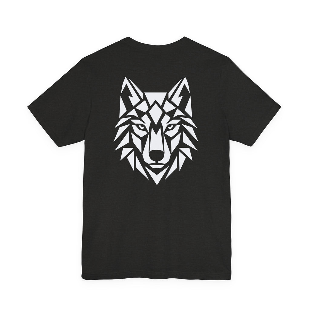 ShadowVector: Geometric Wolf Tee Black Heather