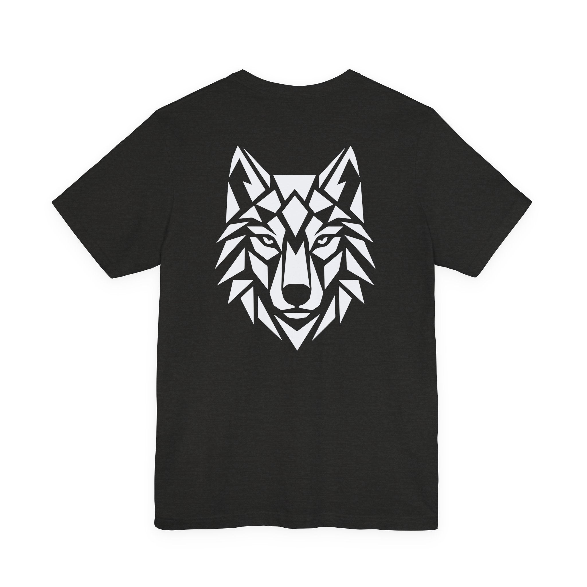 ShadowVector: Geometric Wolf Tee Black Heather