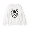 ShadowVector Geometric Wolf White Crewneck Sweatshirt
