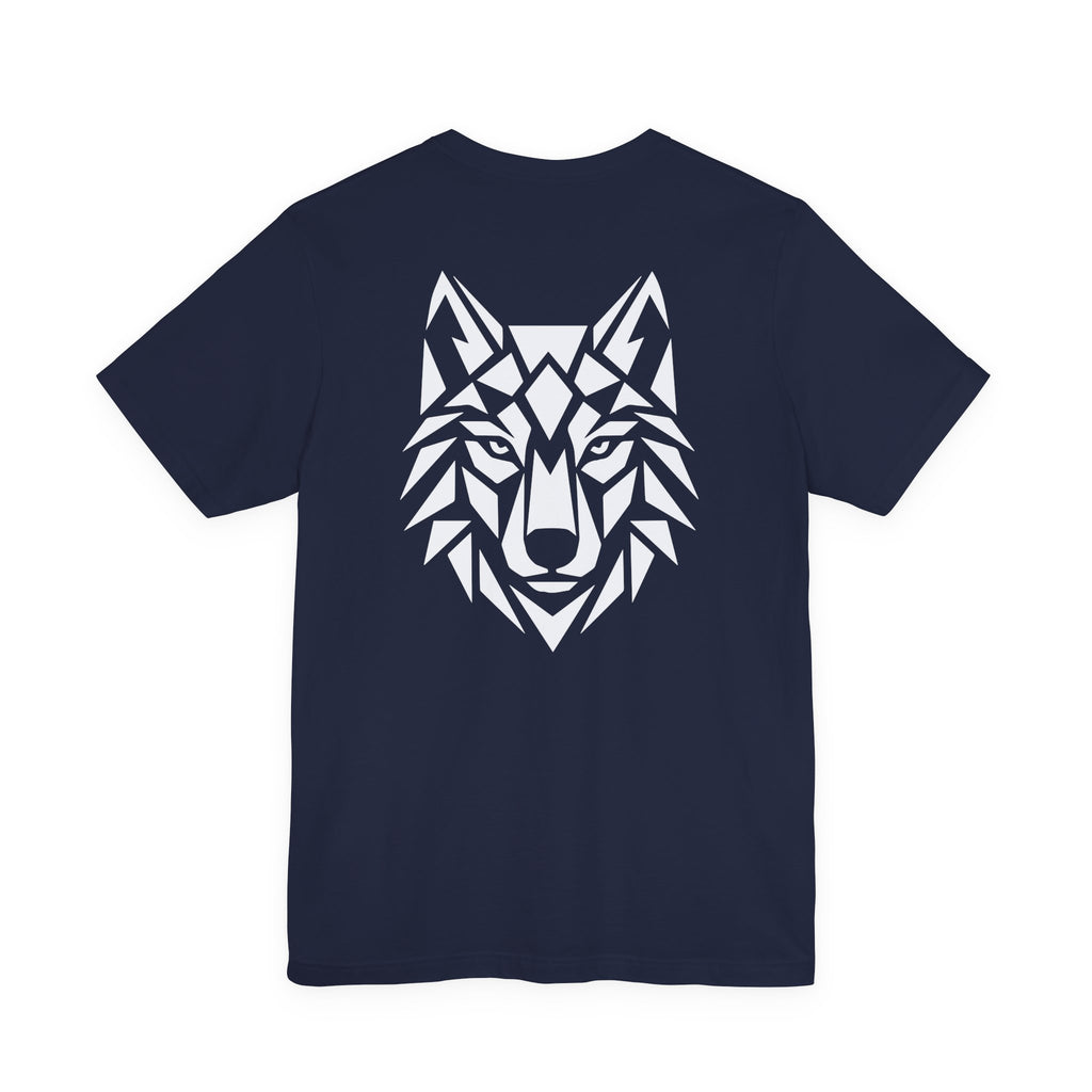 ShadowVector: Geometric Wolf Tee Navy