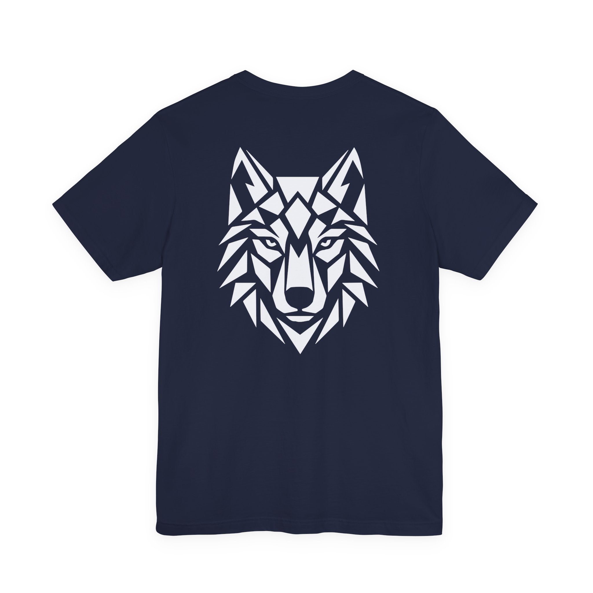 ShadowVector: Geometric Wolf Tee Navy
