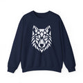 ShadowVector Geometric Wolf Navy Crewneck Sweatshirt