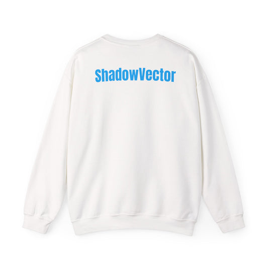 ShadowVector Geometric Wolf White Crewneck Sweatshirt