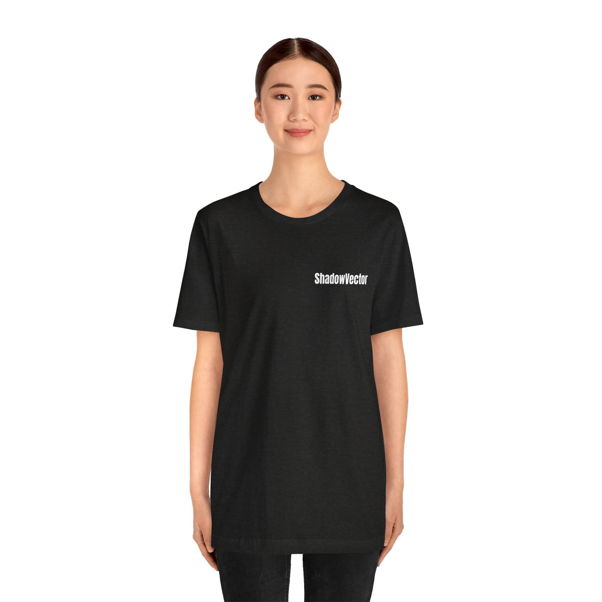 ShadowVector: Geometric Wolf Tee Black Heather