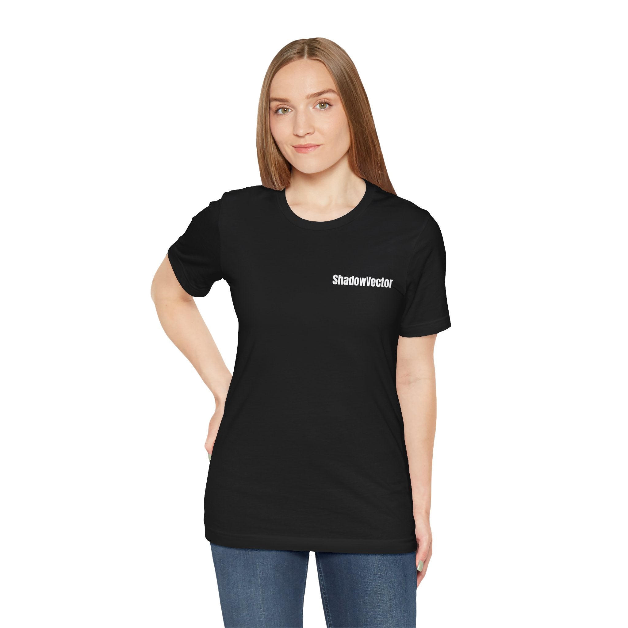 ShadowVector: Geometric Wolf Tee Black