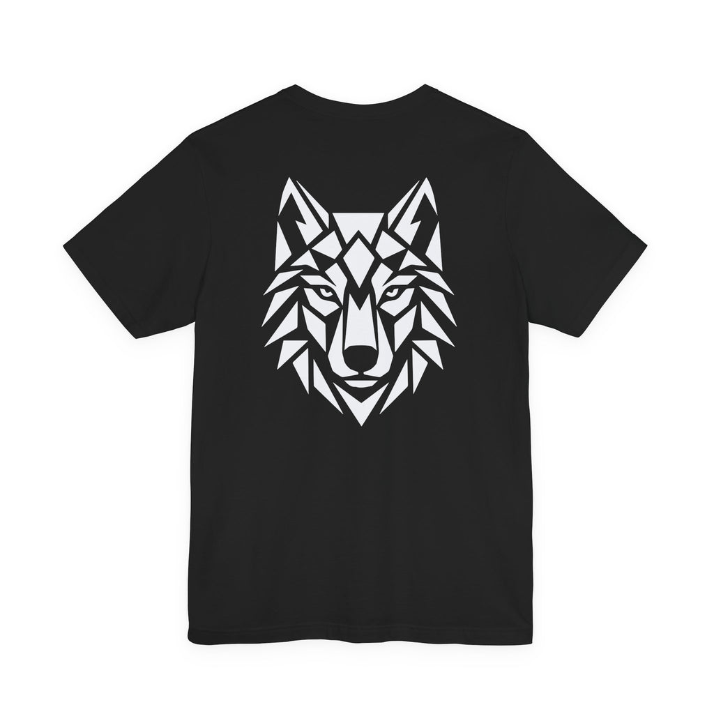 ShadowVector: Geometric Wolf Tee Black