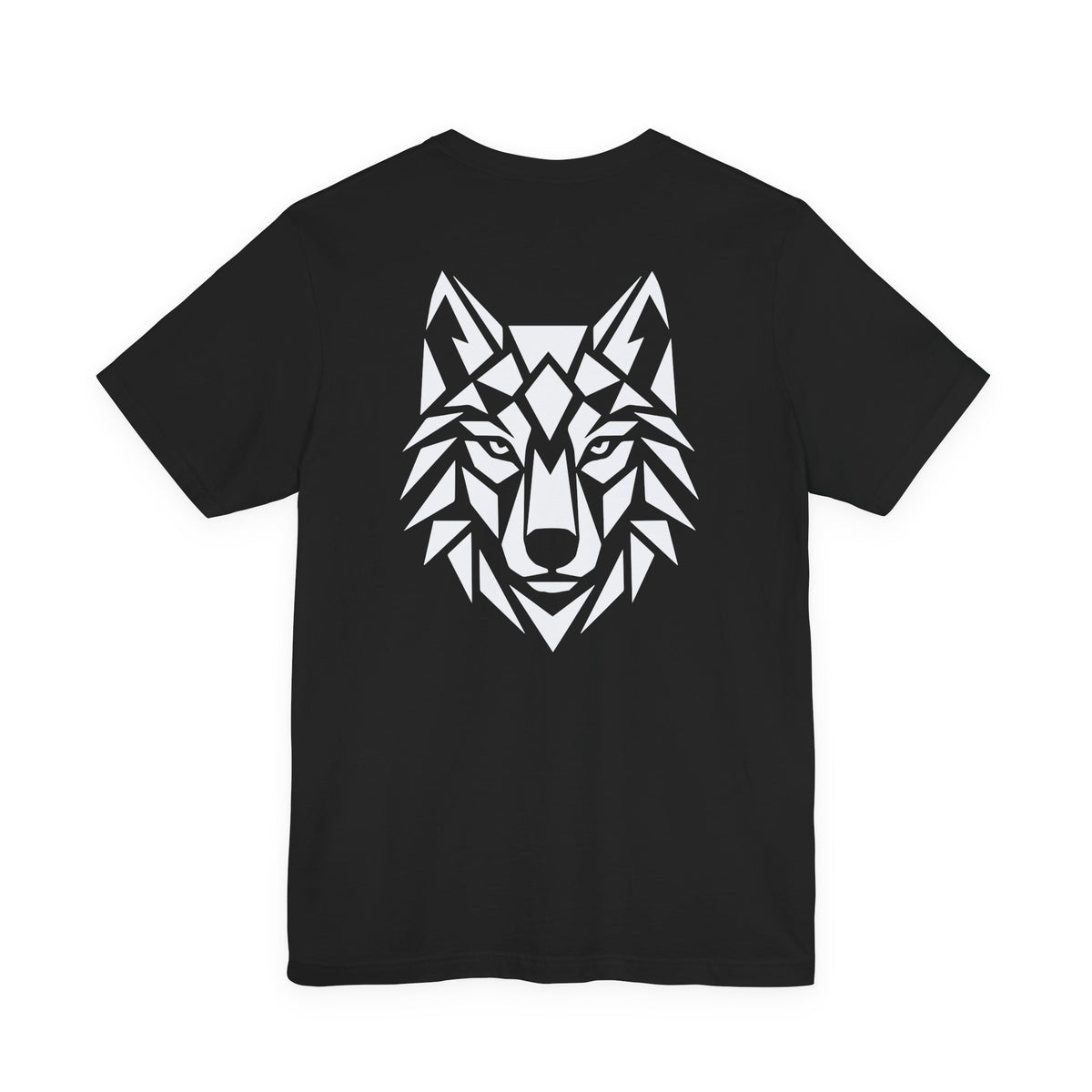 ShadowVector: Geometric Wolf Tee Black