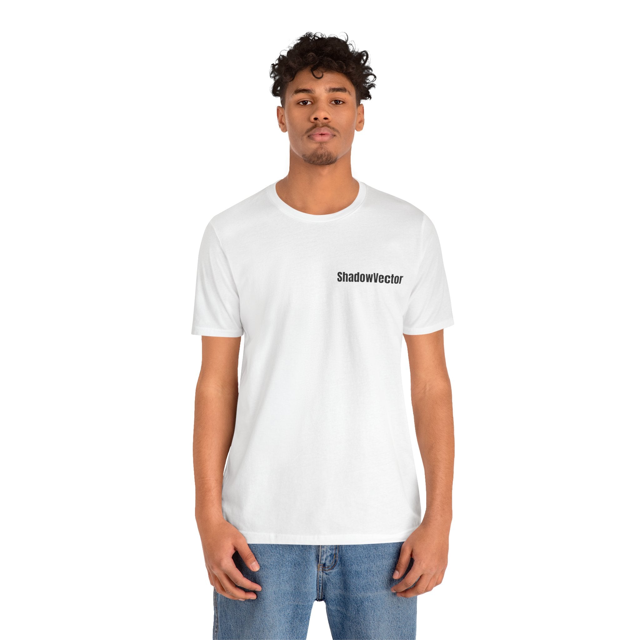 ShadowVector: Geometric Wolf Tee White