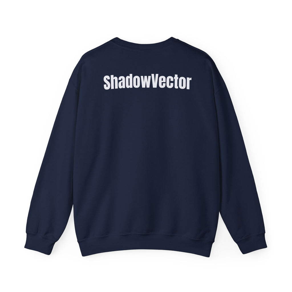 ShadowVector Geometric Wolf Navy Crewneck Sweatshirt