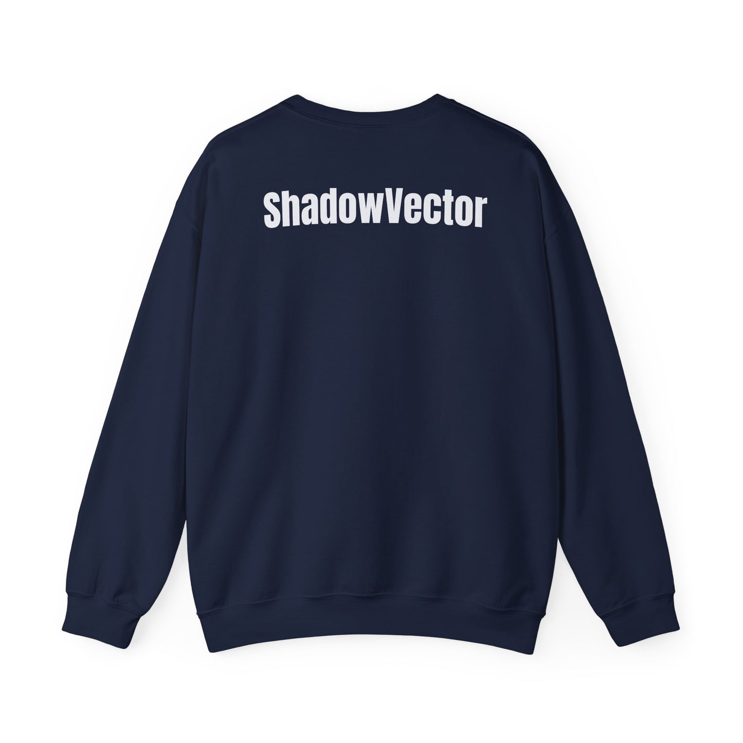 ShadowVector Geometric Wolf Navy Crewneck Sweatshirt