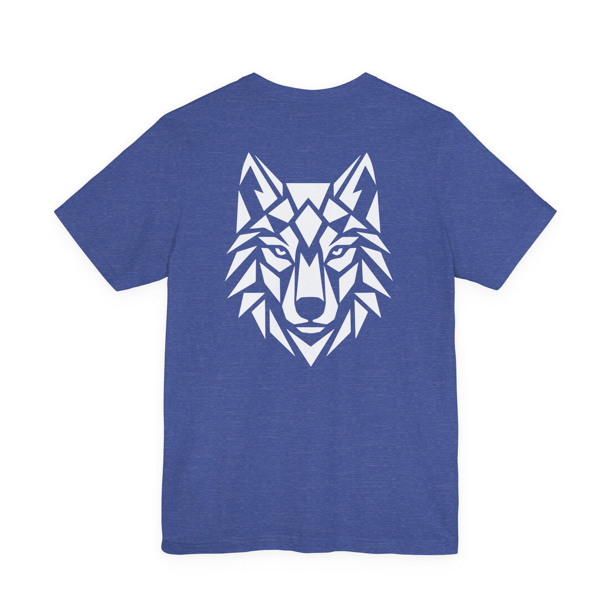 ShadowVector: Geometric Wolf Tee Heather True Royal