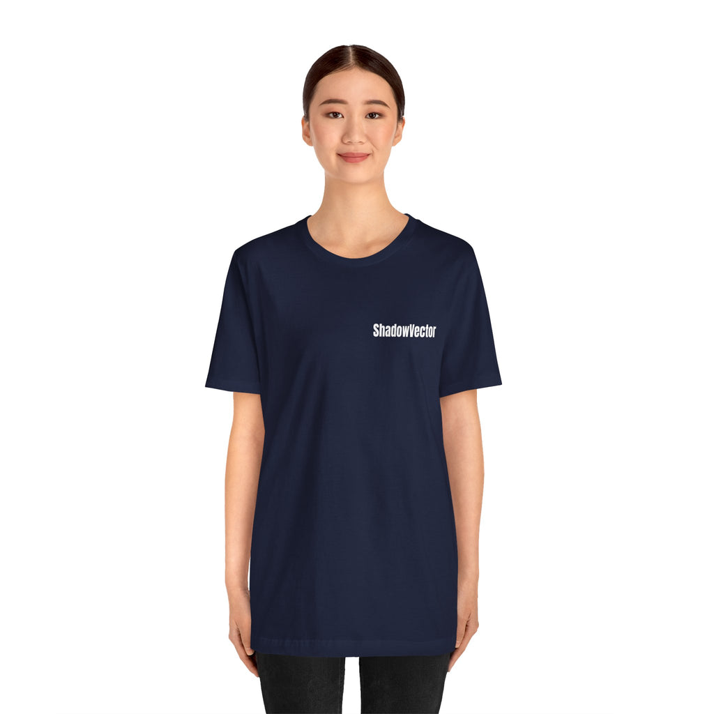 ShadowVector: Geometric Wolf Tee Navy