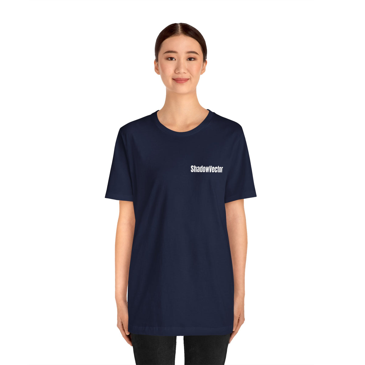 ShadowVector: Geometric Wolf Tee Navy