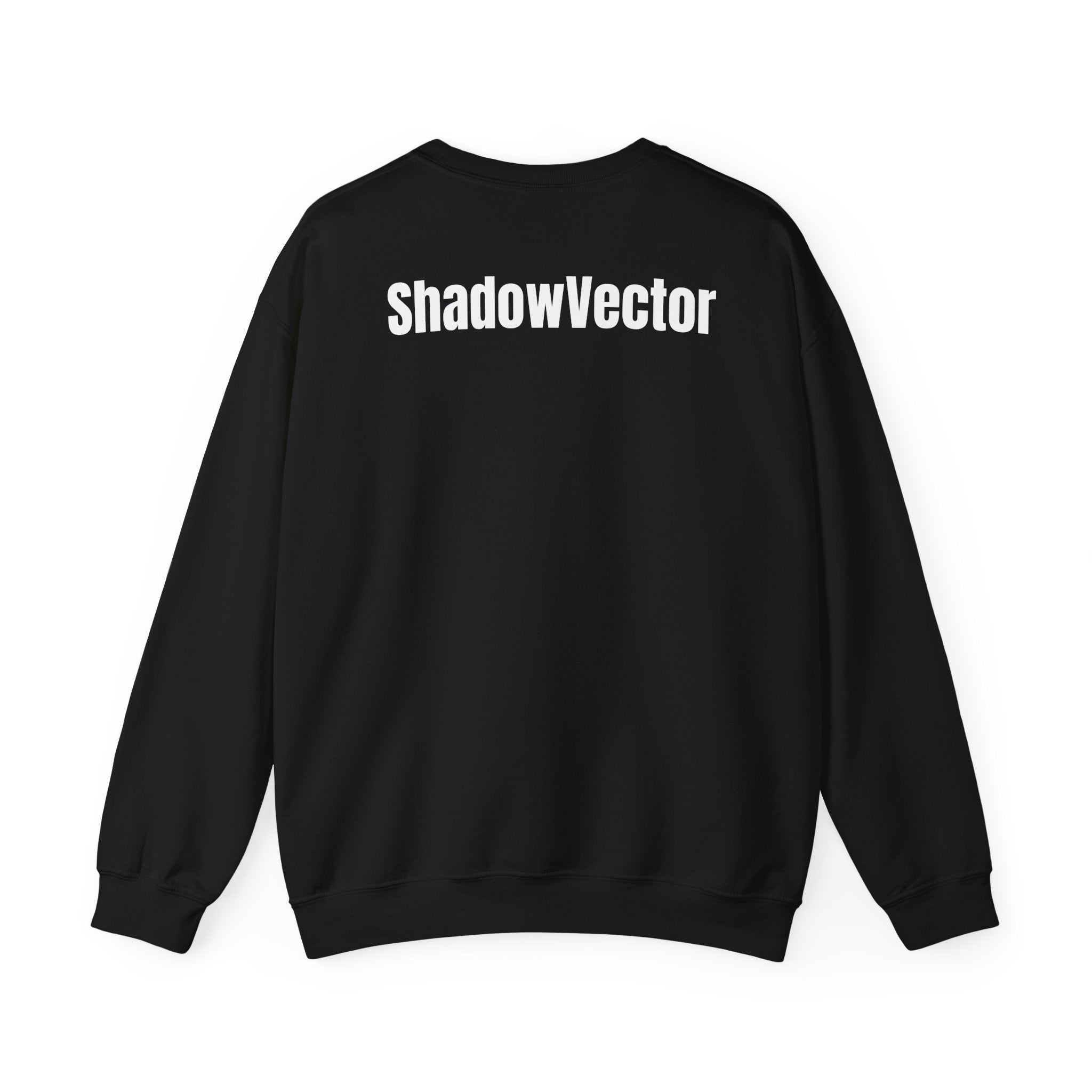 ShadowVector Geometric Wolf Black Crewneck Sweatshirt