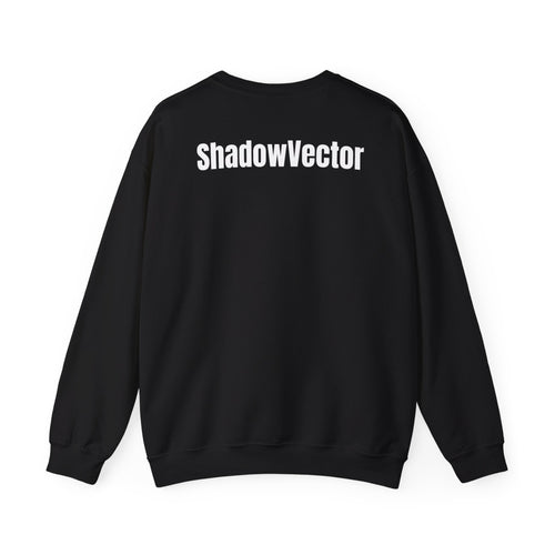 ShadowVector Geometric Wolf Black Crewneck Sweatshirt