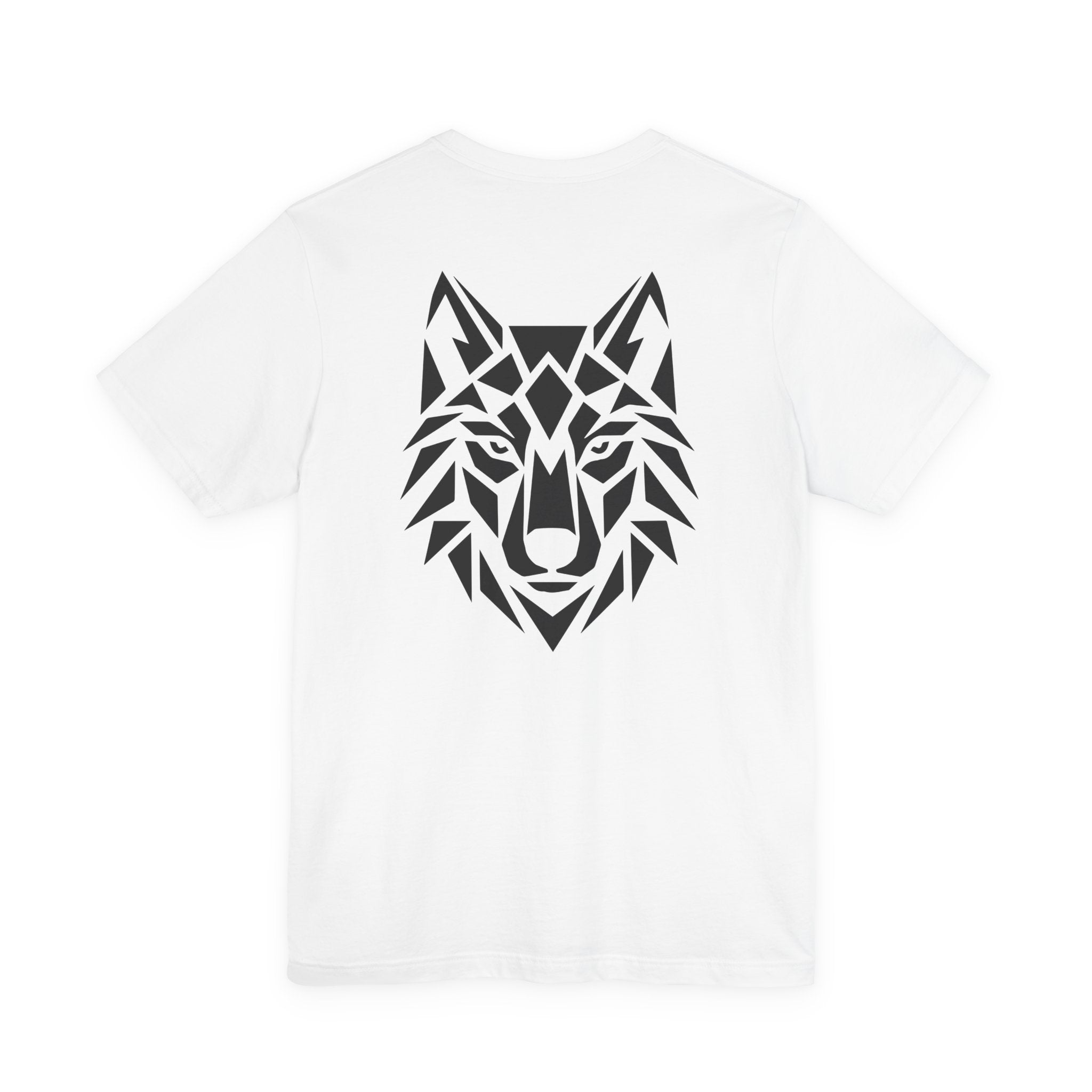 ShadowVector: Geometric Wolf Tee White