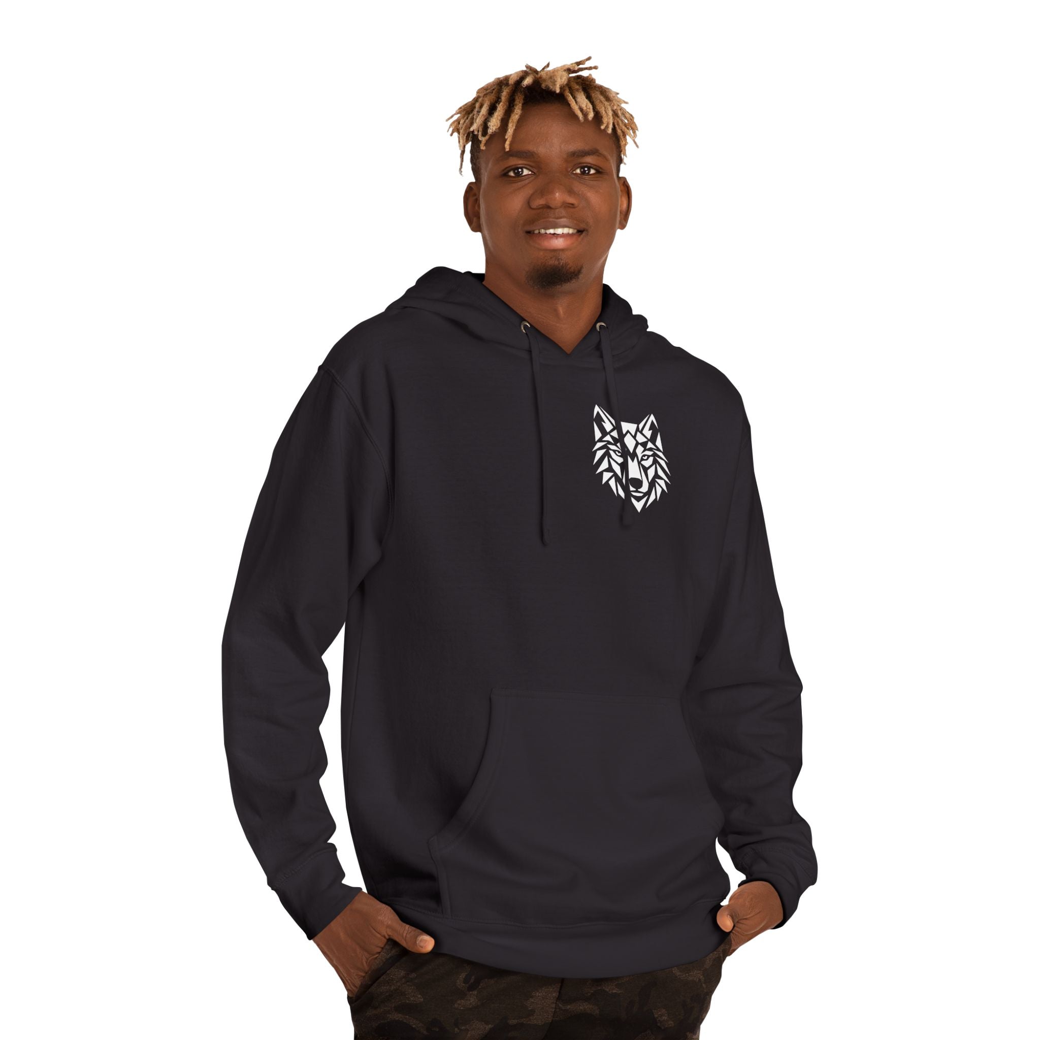 ShadowVector Essential Wolf Hoodie Black